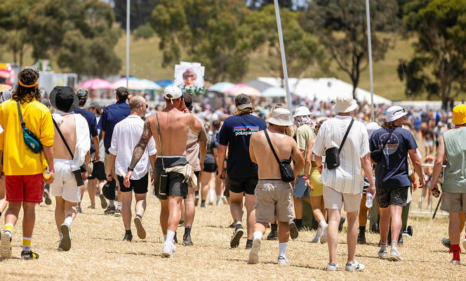 Crowd walking in festival